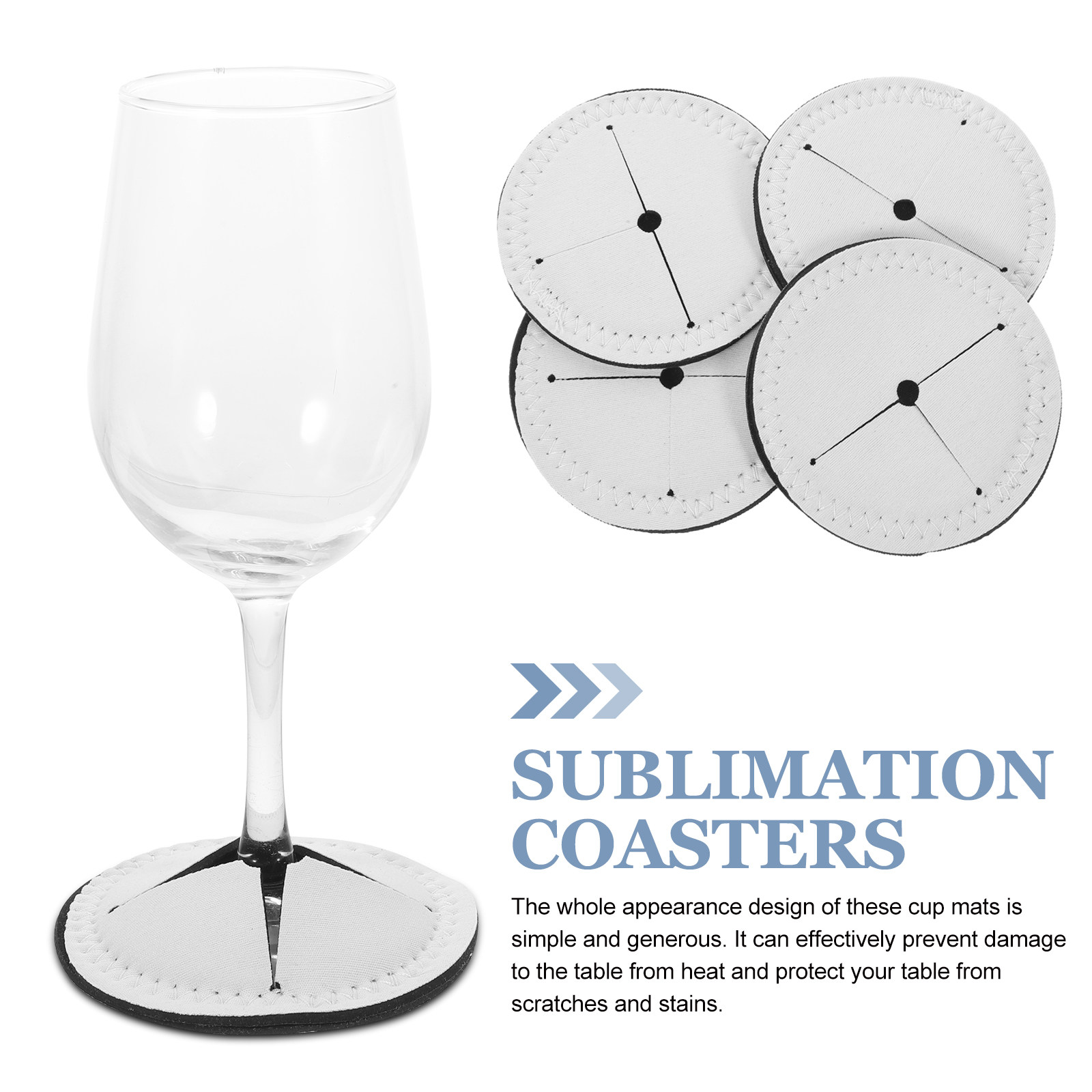 4Pcs Wine Cup Coasters Blank S - огляд і ціна Coaster Sublimation Blank
