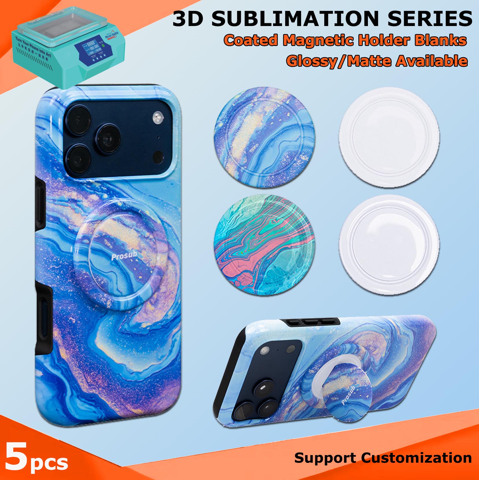 Fonlyu 5pcs Hard PC Magnetic R - огляд і ціна Phone Case Blank Print