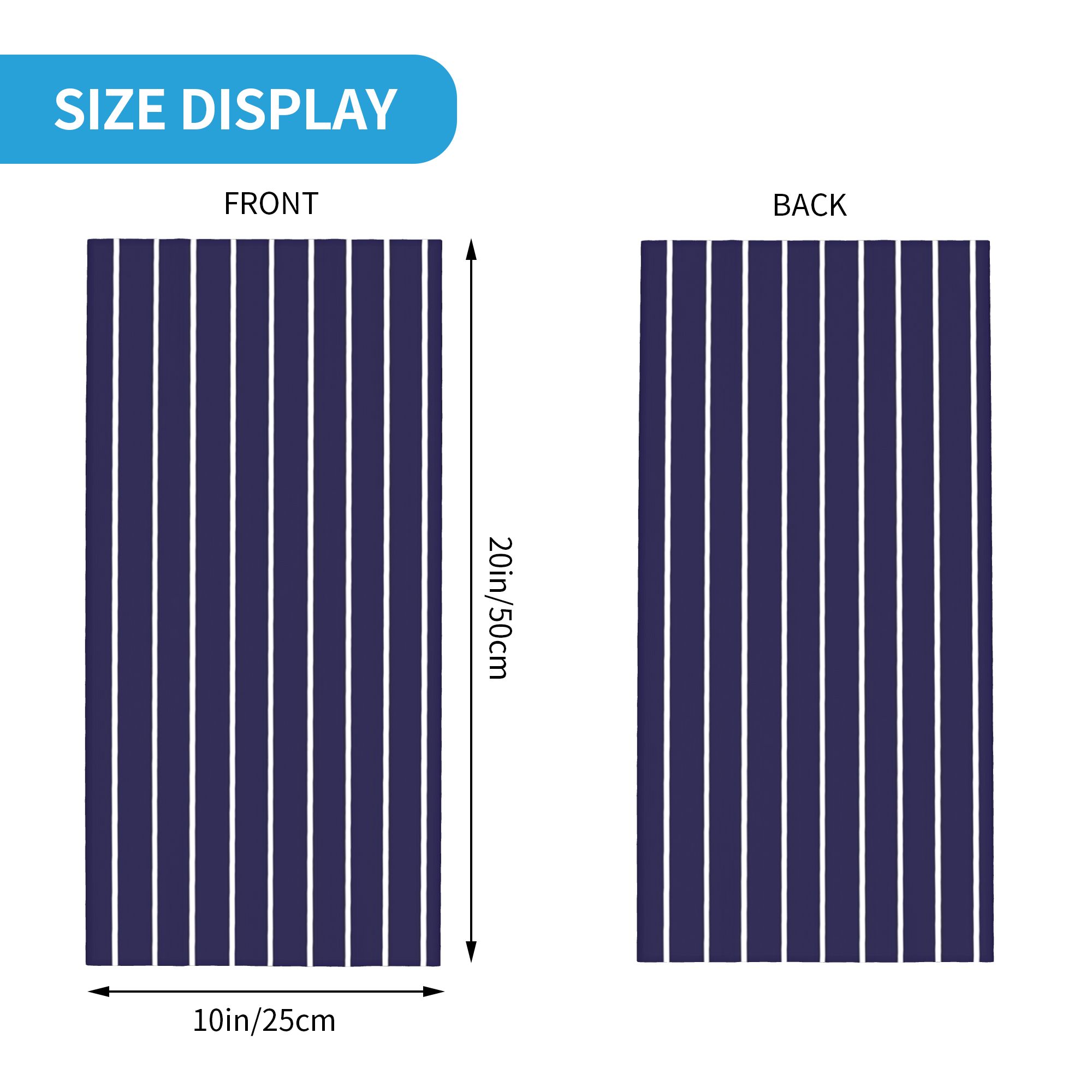 Navy Blue and White stripes Pi - огляд і ціна Bandana Blank White