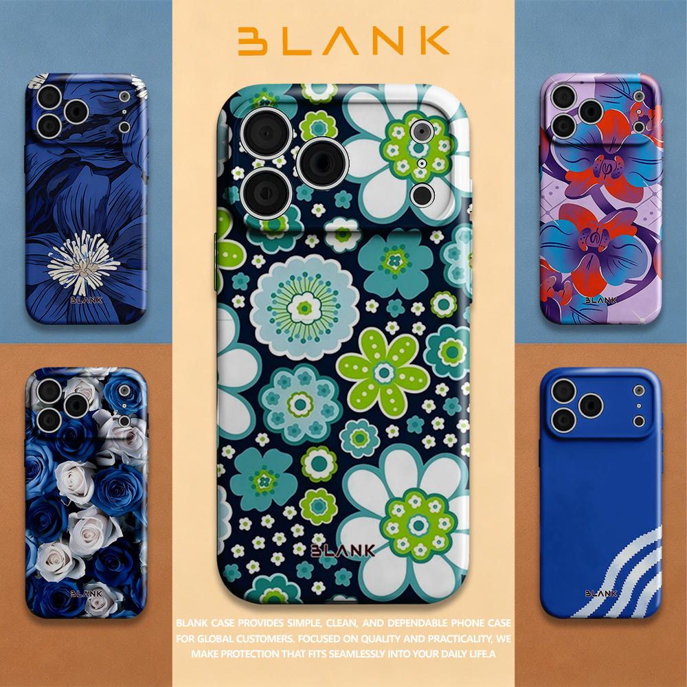Blue and Green Floral Print Fo - огляд і ціна Phone Case Blank Print