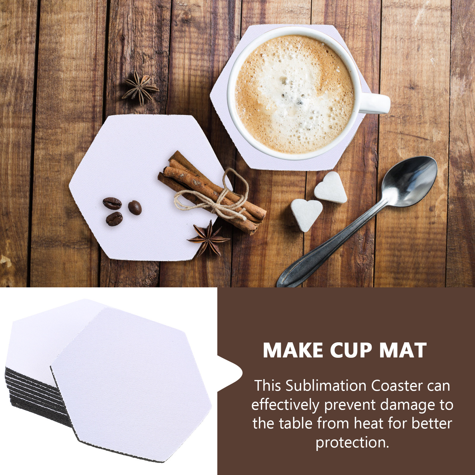 10Pcs Heat Transfer Coasters S - огляд і ціна Coaster Sublimation Blank